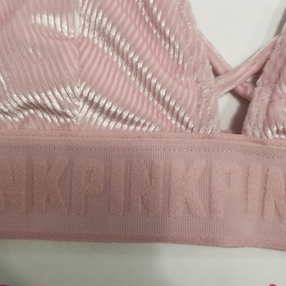 {NWT} PINK | Triangle Unlined Bralette Light Pink - Picture 2 of 7